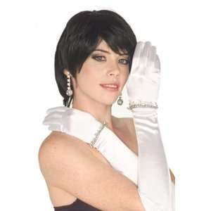  White Long Satin Gloves W Rhinestones: Beauty
