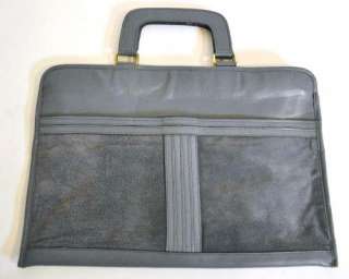 Unique Mod Vintage Gray Leather Suede Small Briefcase Purse  