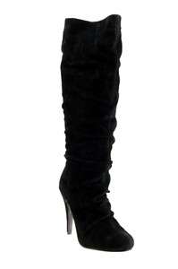 MIXX LINDA 091 BLACK FAUX SUEDE SLOUCH BOOT  