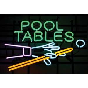 Neon Sign Pool Table H s & Cues 23 x 18:  Home & Kitchen