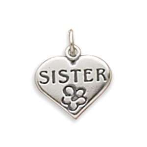   Sister In Heart Charm Measures 18mm In Diameter   JewelryWeb Jewelry
