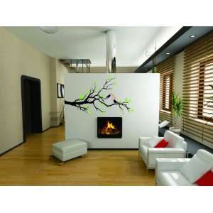    Removable Wall Decals  Tree with Birds Flowers: Home Improvement
