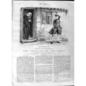   1881 ILLUSTRATION STORY CHAPLAIN FLEET MEN HOUSE SCENE: Home & Kitchen