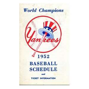  1952 New York Yankees Schedule
