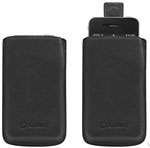 Iphone 4S Slide In Genuine Leather Case Flap Holster Pouch Black 