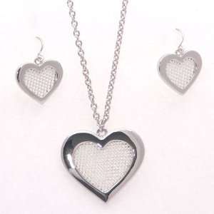  Silver Plated Heart Jewelry Set: Jewelry