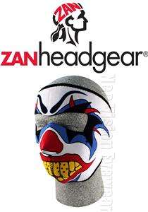 Zan Headgear Neoprene Killer Clown Face Mask Reversible To Solid Black 