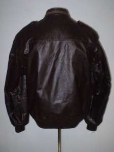 50s 60s William Barry cafe racer leather jacket brn L  