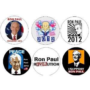  Set of 6 RON PAUL for PRESIDENT 2012 Pinback Buttons 