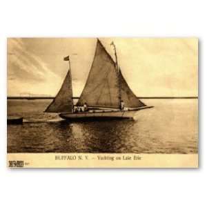  Yachting on Lake Erie, Buffalo NY 1909 vintage Poster 