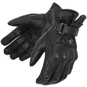  Pokerun Short Leather Gloves   X Small/Black Automotive