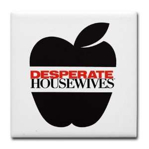 Black Apple Tv Tile Coaster by  