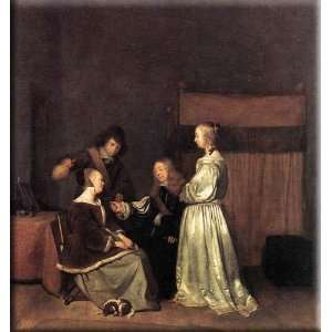  The Visit 28x30 Streched Canvas Art by Borch, Gerard ter 