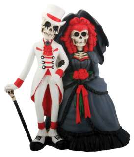 Day Of The Dead Gothic Wedding Bride Groom Cake Topper  