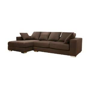  Baxton Studio Florence Brown Twill Fabric Modern Sectional 