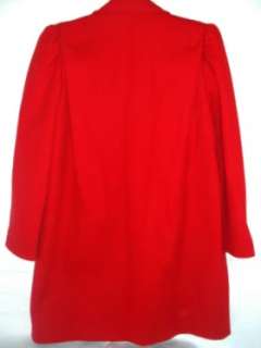 Fabulous Vintage 80s Red Wool Pea Coat by International Scene! Sz 7/8 