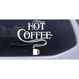 White 12in X 11.6in    Hot Coffee Cafe Diner Business Car Window Wall 