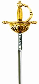 Miniature Spanish Tizona Cup Rapier Sword (Gold) by Marto of Toledo 