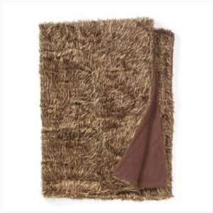  BROWN FULL SIZE FAUX FUR BLANKET: Home & Kitchen