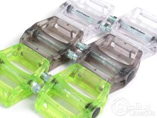   EIGHTHINCH FIXED GEAR BMX BIKE PLASTIC PEDALS CLEAR 9/16 FIXIE  