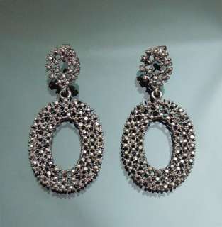 Metalic Gray Swarovski Crystal Chandelier Earrings Hematite Very 