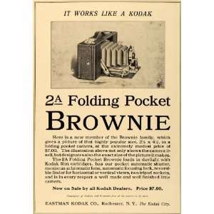  1910 Ad Kodak Brownie Camera Eastman 2 A Folding Pocket 