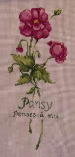 New~Needlepoint Needlearts~Completed Finished Cross Stitch Flower 