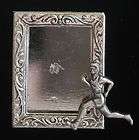 Cross Country Runner Male Photo Photo Frame Pin Silver Plate & Matte 