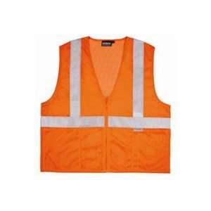  ERB S15Z Class 2 Mesh Zip Safety Vest Orange Size: 2X 
