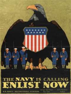 The Navy Is Calling  Enlist Now   WWI War Poster  