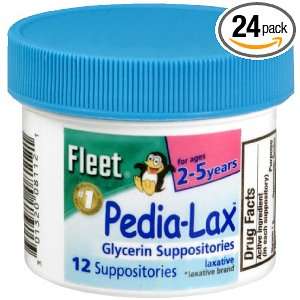  Pedia Lax Childrens Glycerin Suppositories, 12 Count Jars 