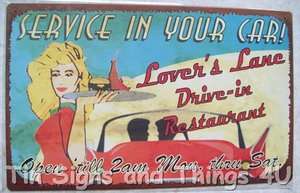   SIGN wall decor diner vtg kitchen drive in car 1950s metal OHW  