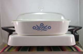 Vintage 1960s Space Age Corning Ware Electromatic Buffet Skillet Blue 