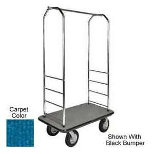  Easy Mover Bellman Cart Chrome, Blue Carpet, Gray Bumper 