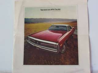 CHRYSLER 1970 SALES BROCHURE FOR ALL MODELS  