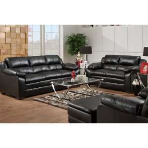   2pc Transitional Modern Leather Sofa Set, PE 8982 S1: Home & Kitchen