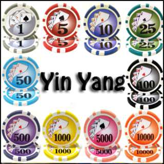 1000 Acrylic Case Yin Yang WPT poker chips set  