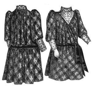    1891 Blue & White Frock for Girl 6 8 Years Pattern 