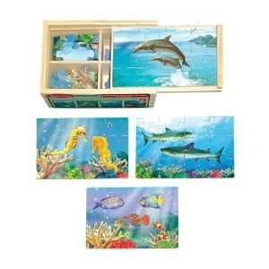  Melissa & Doug Wooden Box Puzzle Sea Life: Toys & Games