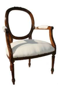 Louis XVI walnut chair, Turn of the century  