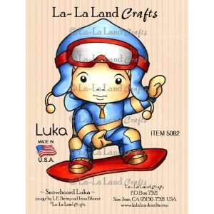  La La Land Crafts Cling Rubber Stamp, Snowboard Luka Arts 