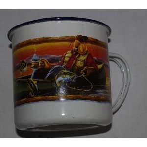 Advertising Collectible Joes Fish & Game Club Metal Coffee Cup 1993