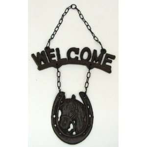 Best Quality  Cast Iron Horseshoe w/horse Welcome  Patio 