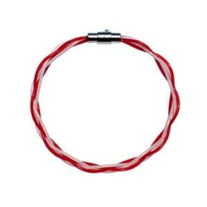 Stringlet Red & White Twist Tennis String Bracelet: Sports 
