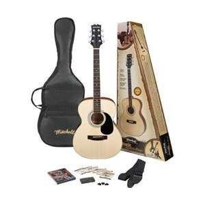  Mitchell MO100SPK Folk Acoustic Guitar Pack Natural 