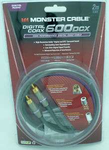 Monster Cable 600dcx 2 meter Digital Coaxial cable 050644448867  