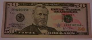2004 $50 *STAR* KEY NOTE FOR YOUR COLLECTION DALLAS TEXAS LOW SERIAL 