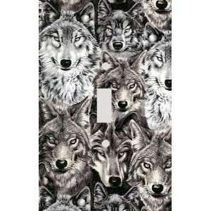  Gray Wolf Collage Decorative Switchplate Cover: Home 