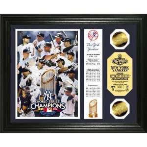 New York Yankees 09 World Series Champions 24kt Gold Coin Banner Photo 