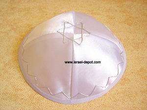 High Quality  Satin MAGEN DAVID Kippah Kipa Yarmulke  